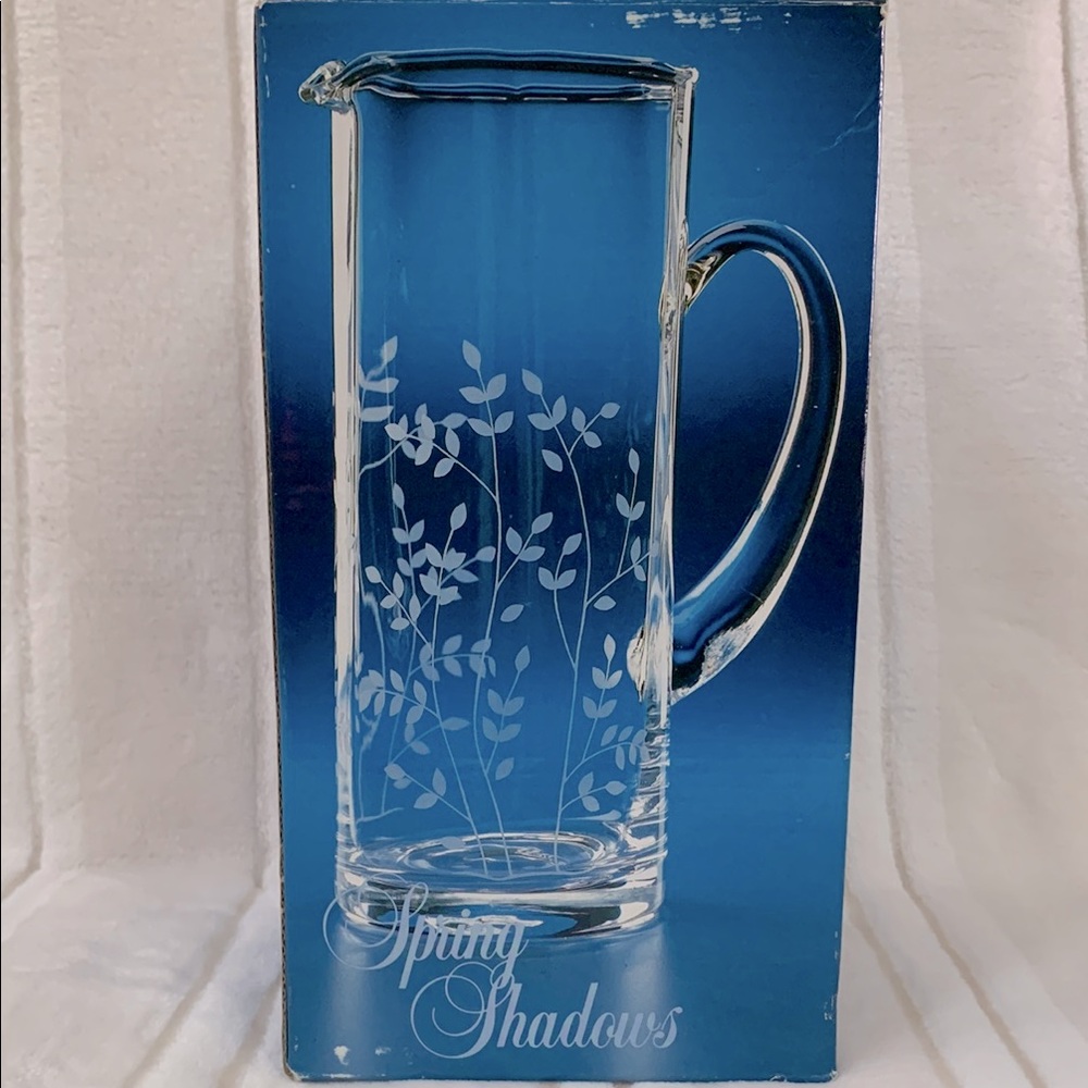 Spring Shadows Pitcher Hand-Cut Clear Glassware